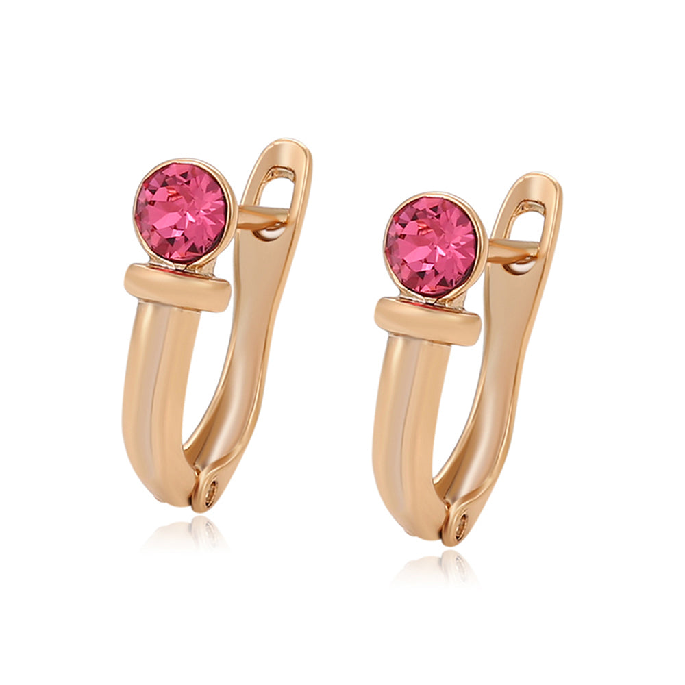 Ohrringe aus goldplattierter Legierung mit rosafarbenem Emporia® Kristall 1 