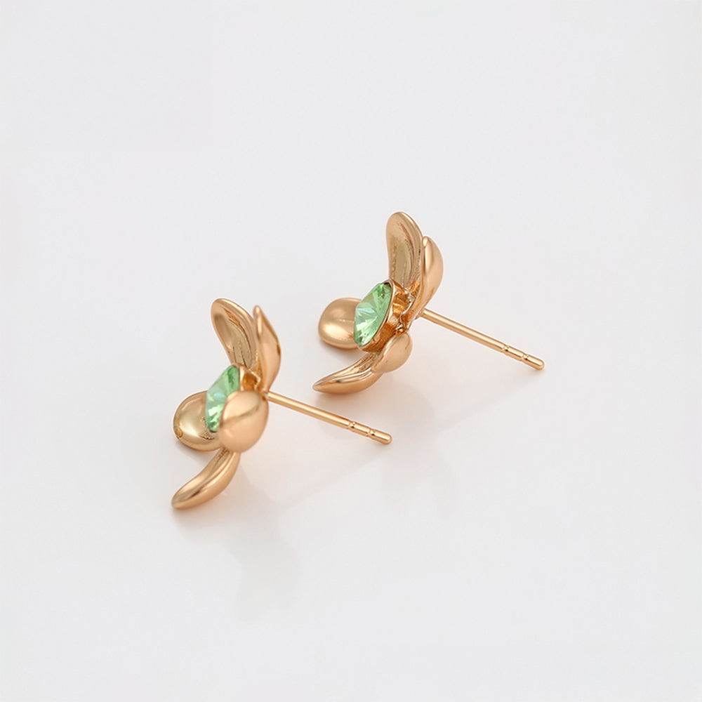 Ohrringe aus goldplattierter Legierung mit blauem Emporia®-Kristall