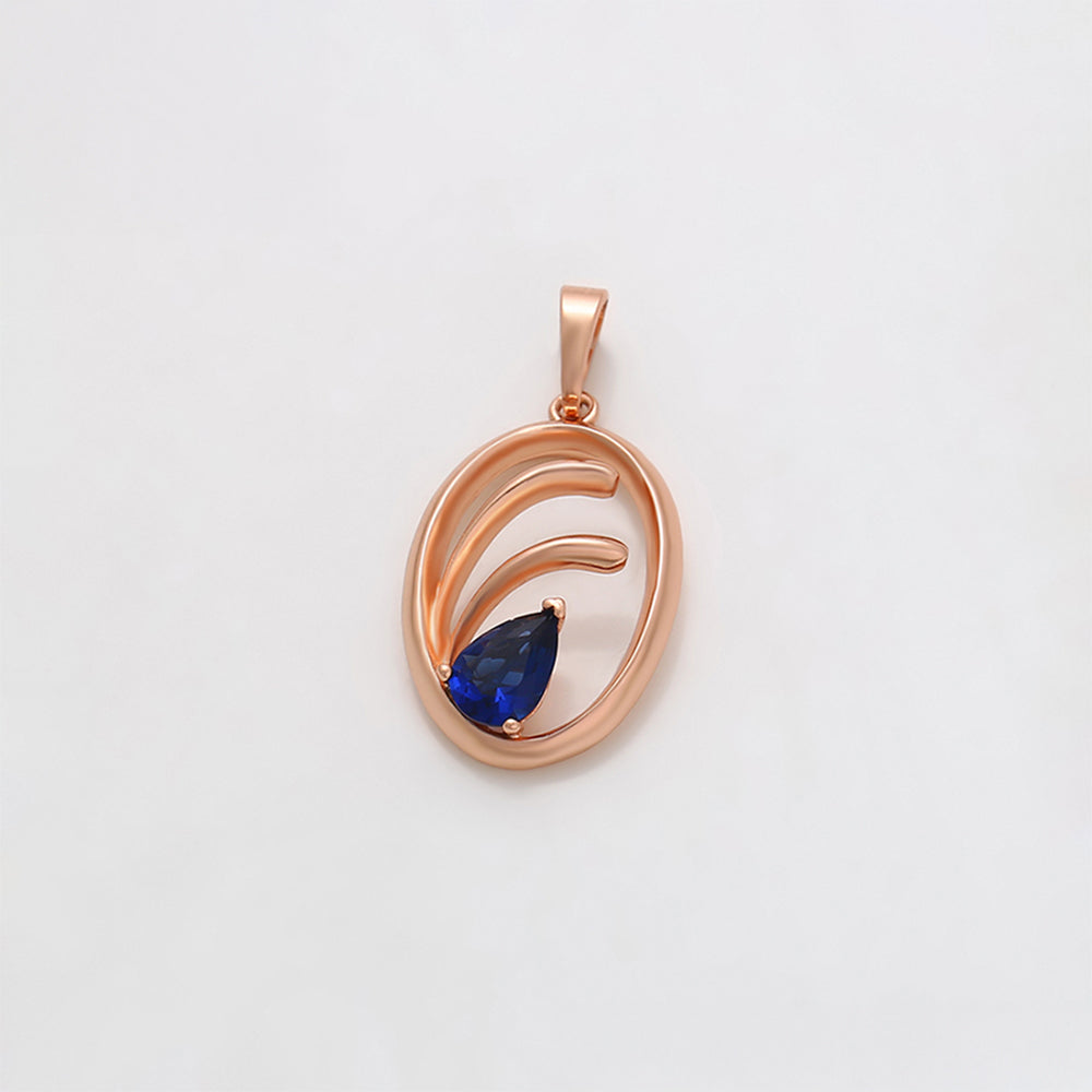 Anhänger aus goldplattierterr Legierung mit blauem Emporia®-Kristall 3 