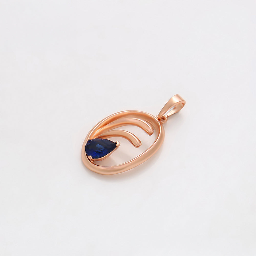 Anhänger aus goldplattierterr Legierung mit blauem Emporia®-Kristall 4 