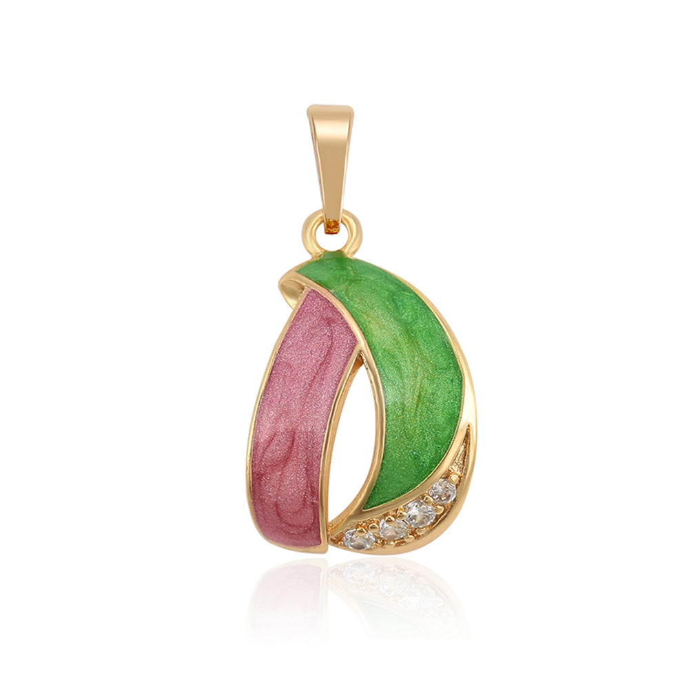 Anhänger aus goldplattierterr Legierung mit Emaille und weißem Emporia® Kristall 1 
