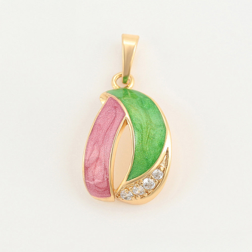 Anhänger aus goldplattierterr Legierung mit Emaille und weißem Emporia® Kristall 4 