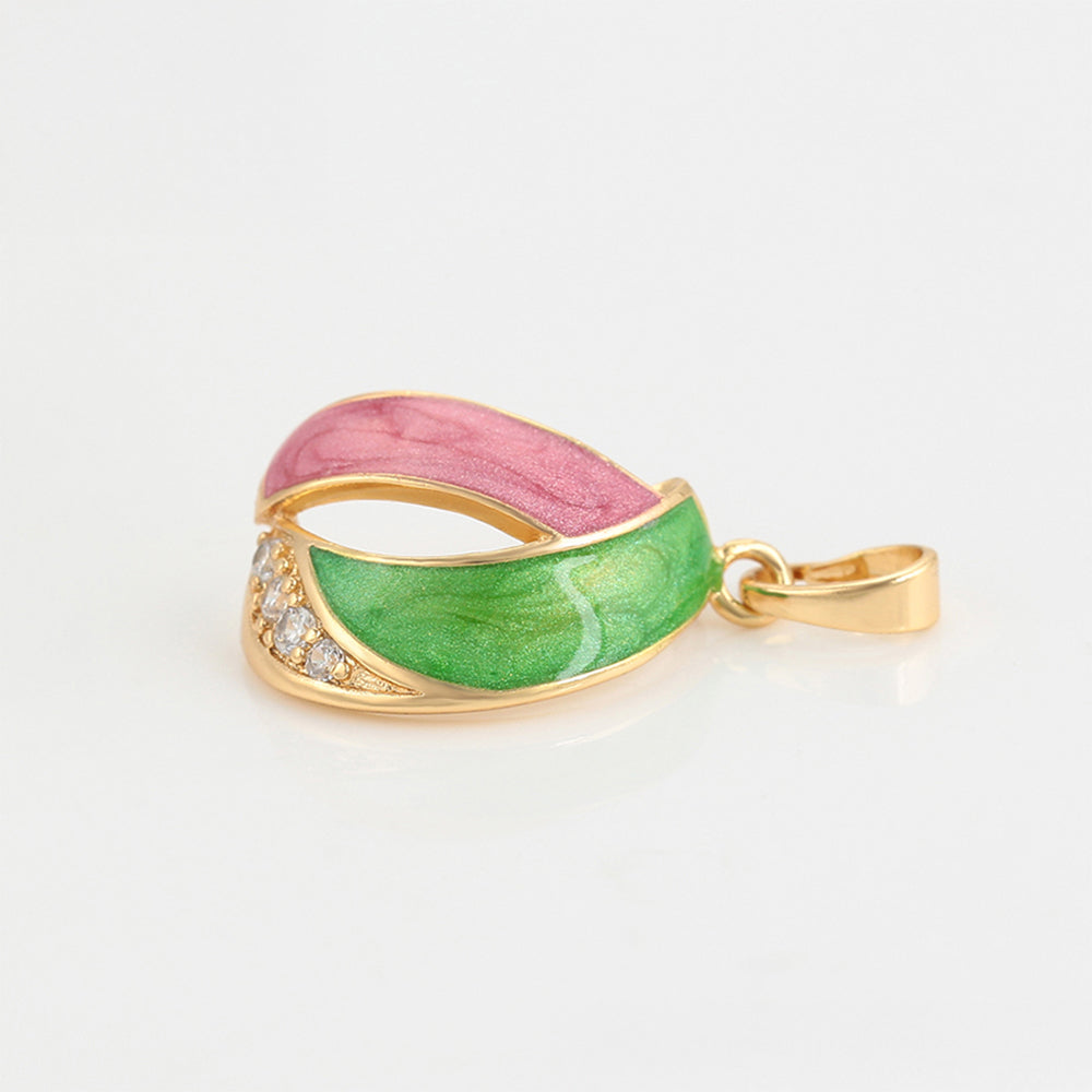 Anhänger aus goldplattierterr Legierung mit Emaille und weißem Emporia® Kristall 6 