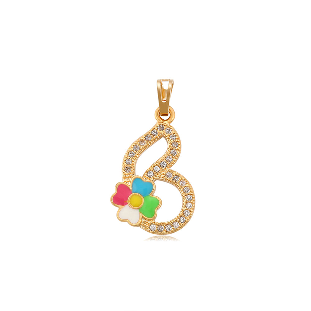 Anhänger aus goldplattierterr Legierung mit Emaille und weißem Emporia® Kristall 1 