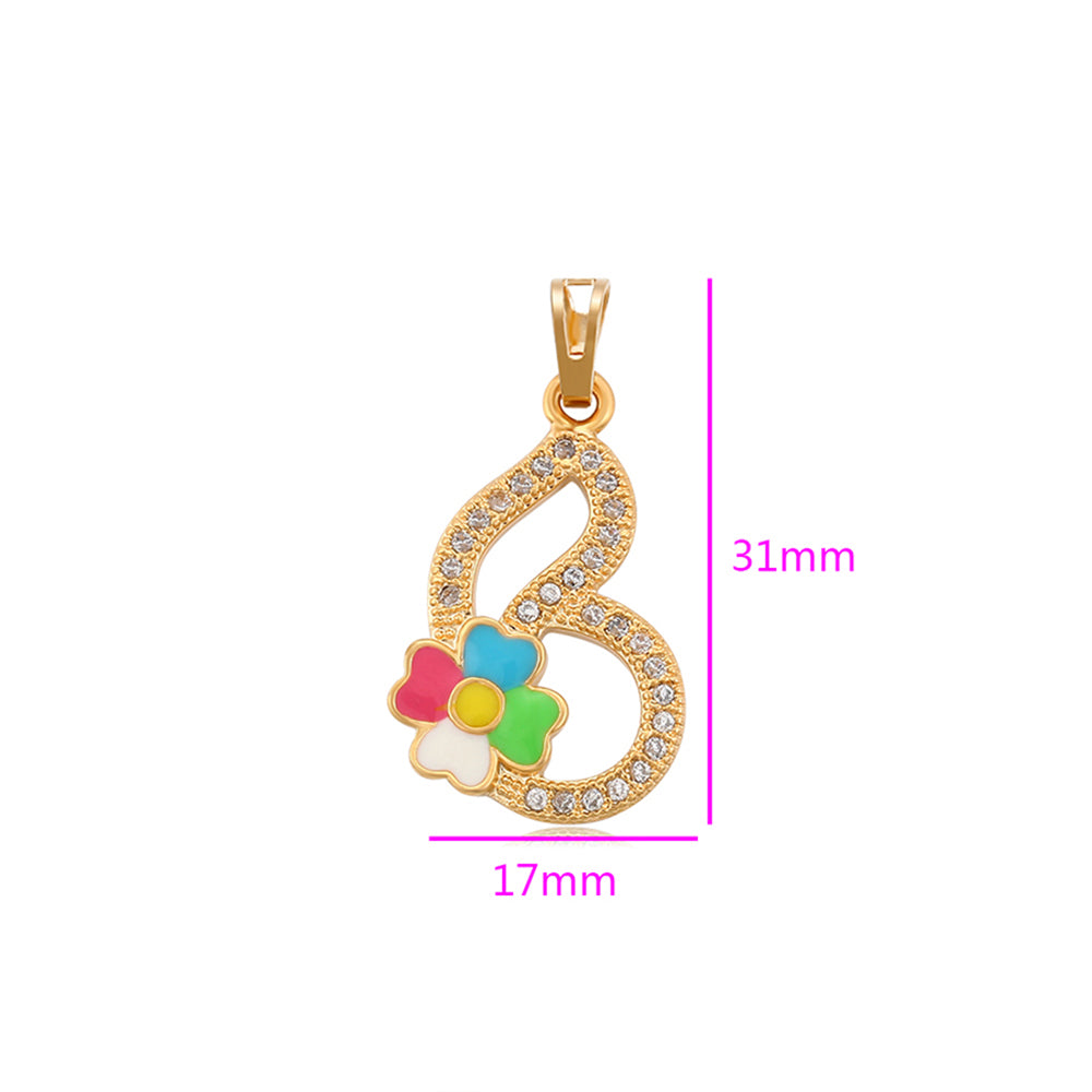 Anhänger aus goldplattierterr Legierung mit Emaille und weißem Emporia® Kristall 2 