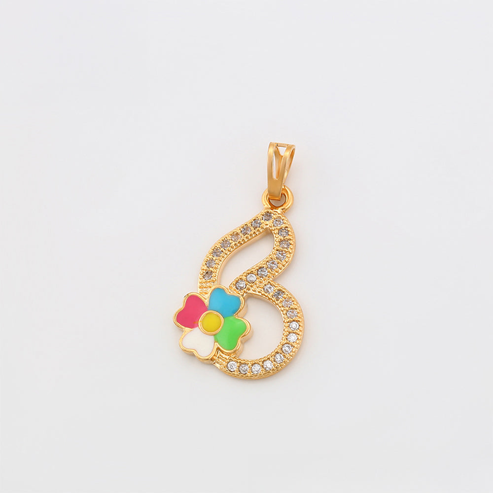 Anhänger aus goldplattierterr Legierung mit Emaille und weißem Emporia® Kristall 3 