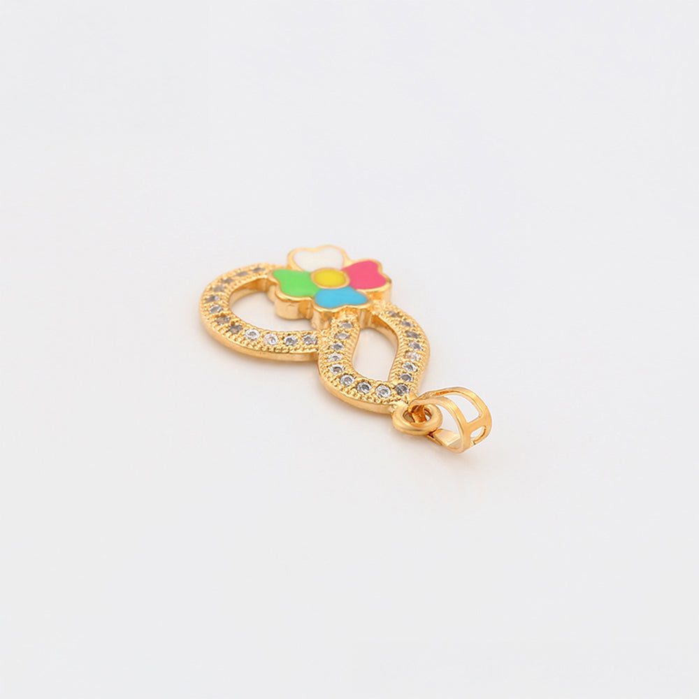 Anhänger aus goldplattierterr Legierung mit Emaille und weißem Emporia® Kristall 4 
