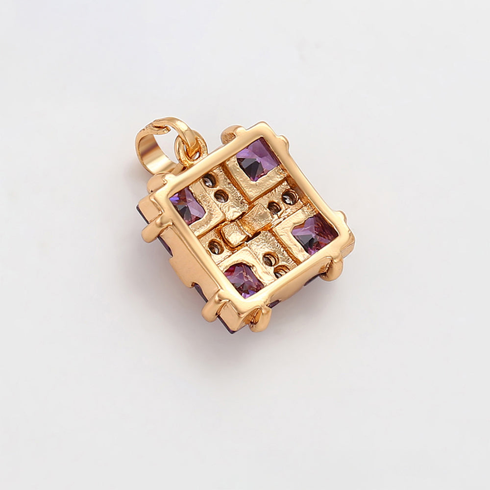 Anhänger aus goldplattierterr Legierung mit purpurfarbenem Emporia® Kristall 4 