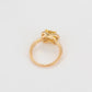 Ring aus goldplattierterr Legierung mit gelbem Emporia®-Kristall und weißem Emporia® Kristall