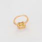 Ring aus goldplattierterr Legierung mit gelbem Emporia®-Kristall und weißem Emporia® Kristall