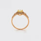 Ring aus goldplattierterr Legierung mit gelbem Emporia®-Kristall und weißem Emporia® Kristall