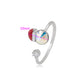 Ring aus goldplattierterr Legierung mit rotem Emporia®-Kristall und weißem Emporia® Kristall