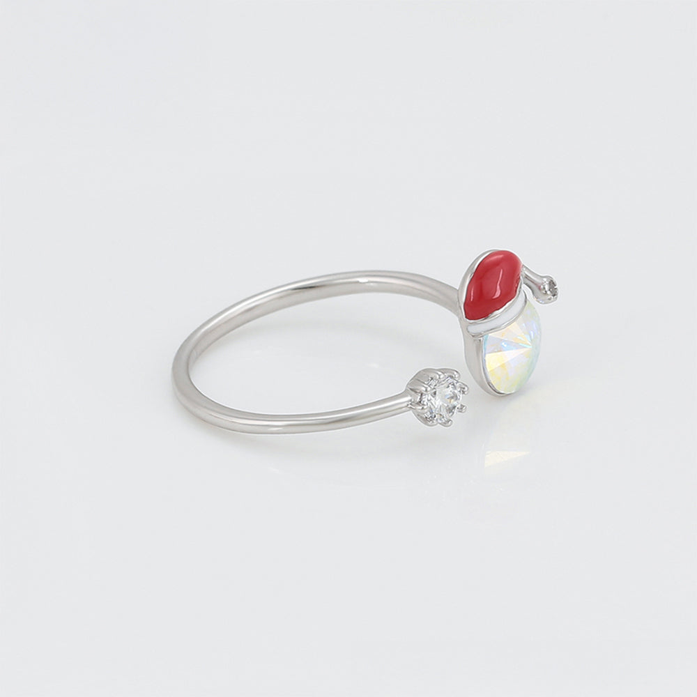Ring aus goldplattierterr Legierung mit rotem Emporia®-Kristall und weißem Emporia® Kristall 6 