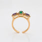 Ring aus goldplattierterr Legierung mit purpurfarbenem Emporia® Kristall und grünem Emporia® Kristall