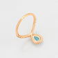 Ring aus goldplattierterr Legierung mit blauem Emporia®-Kristall und weißem Emporia® Kristall