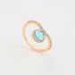 Ring aus goldplattierterr Legierung mit blauem Emporia®-Kristall und weißem Emporia® Kristall