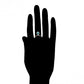 Ring aus goldplattierterr Legierung mit blauem Emporia®-Kristall und weißem Emporia® Kristall