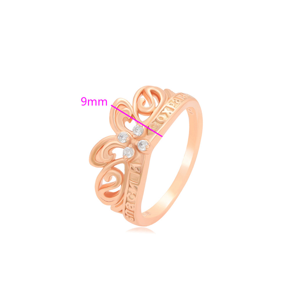 Ring aus goldplattierterr Legierung mit weißem Emporia® Kristall 3 