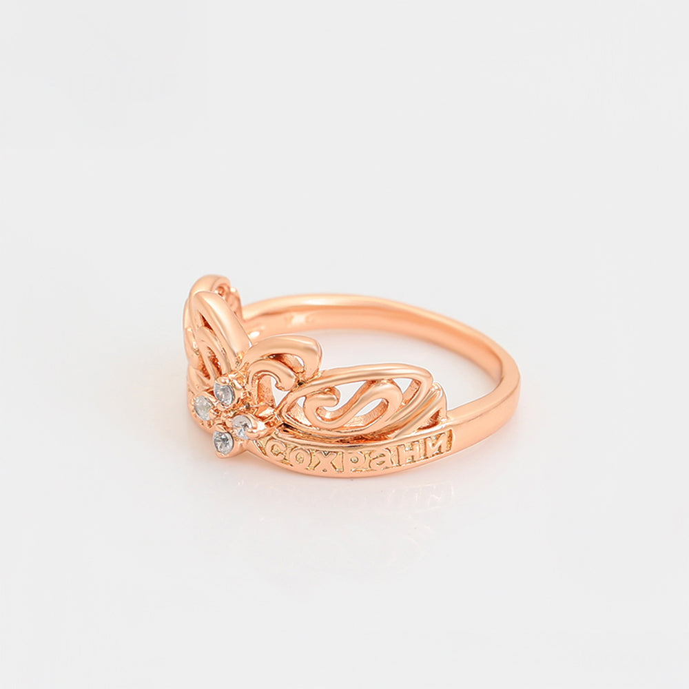Ring aus goldplattierterr Legierung mit weißem Emporia® Kristall 5 