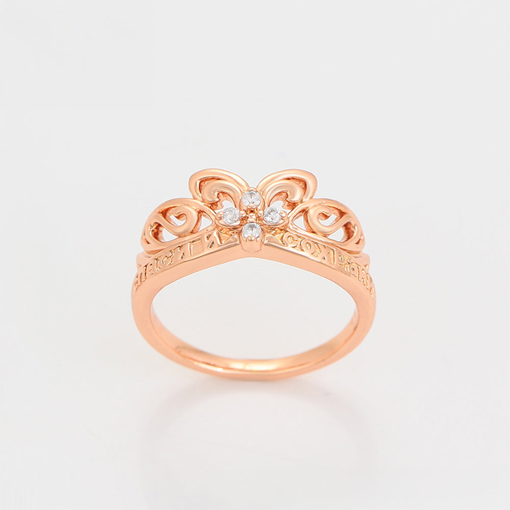 Ring aus goldplattierterr Legierung mit weißem Emporia® Kristall 6 