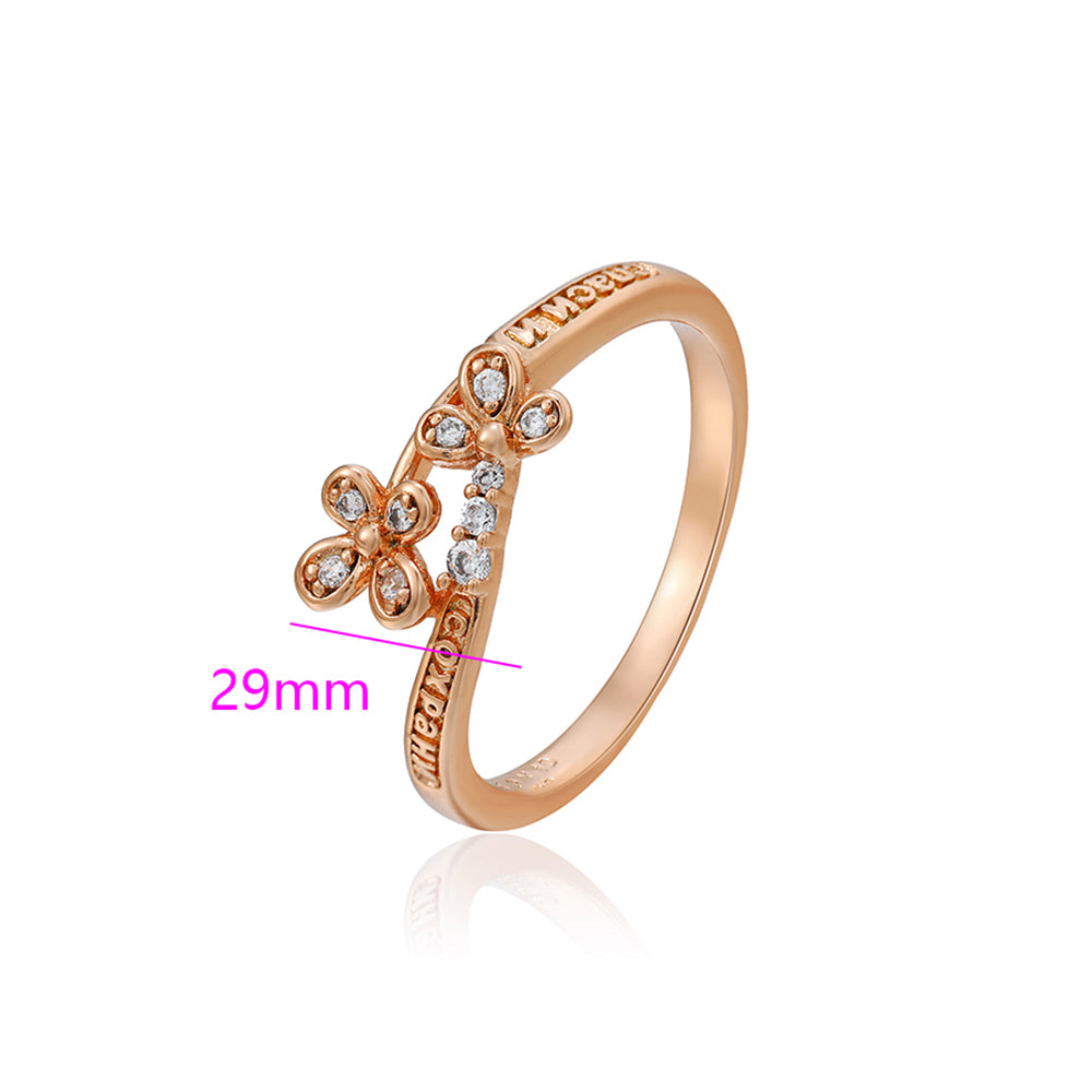 Ring aus goldplattierterr Legierung mit weißem Emporia® Kristall 3 