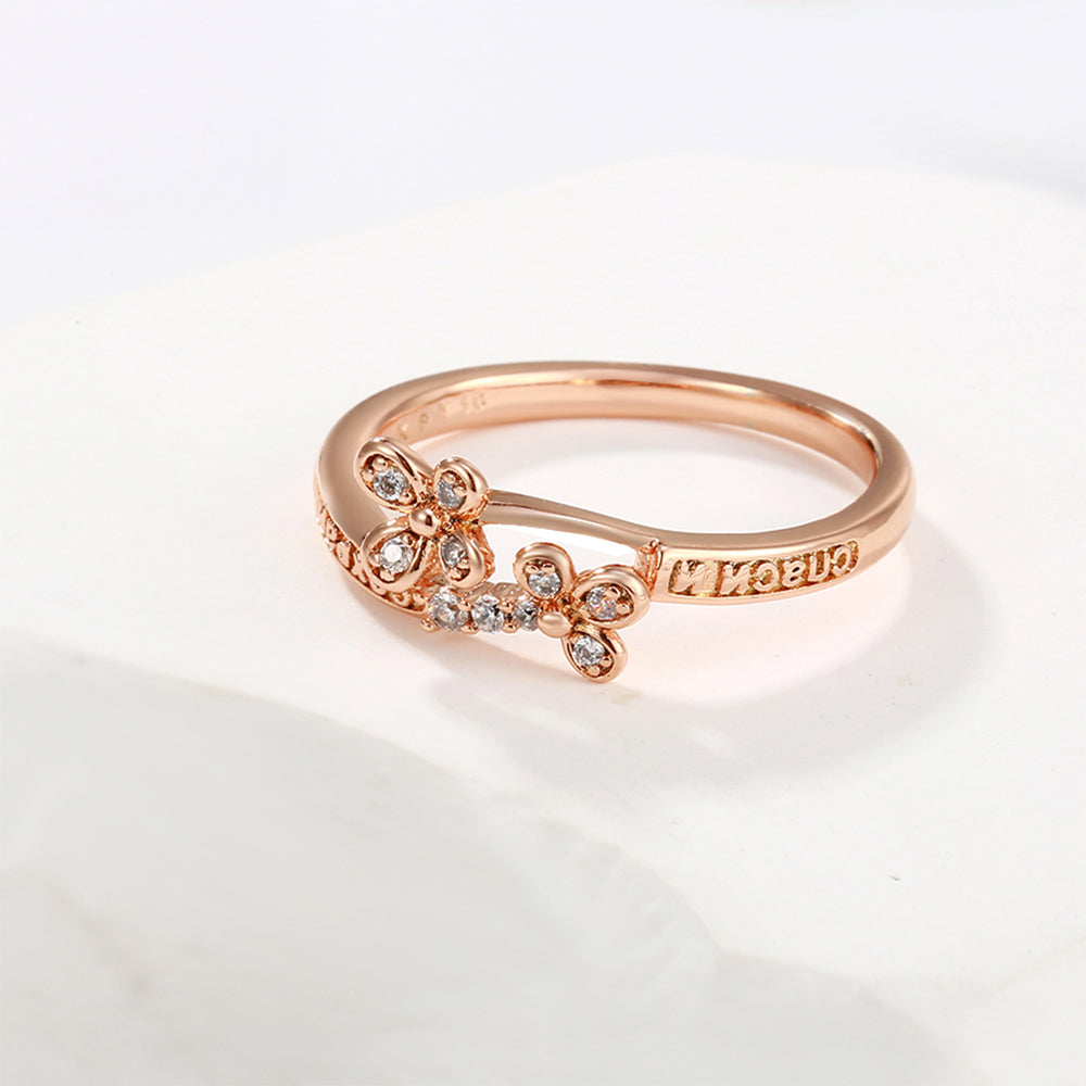 Ring aus goldplattierterr Legierung mit weißem Emporia® Kristall 5 