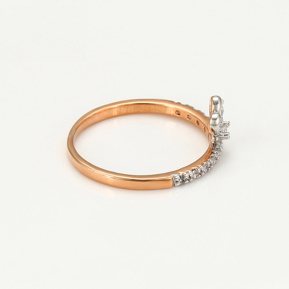 Ring aus goldplattierterr Legierung mit weißem Emporia® Kristall 6 