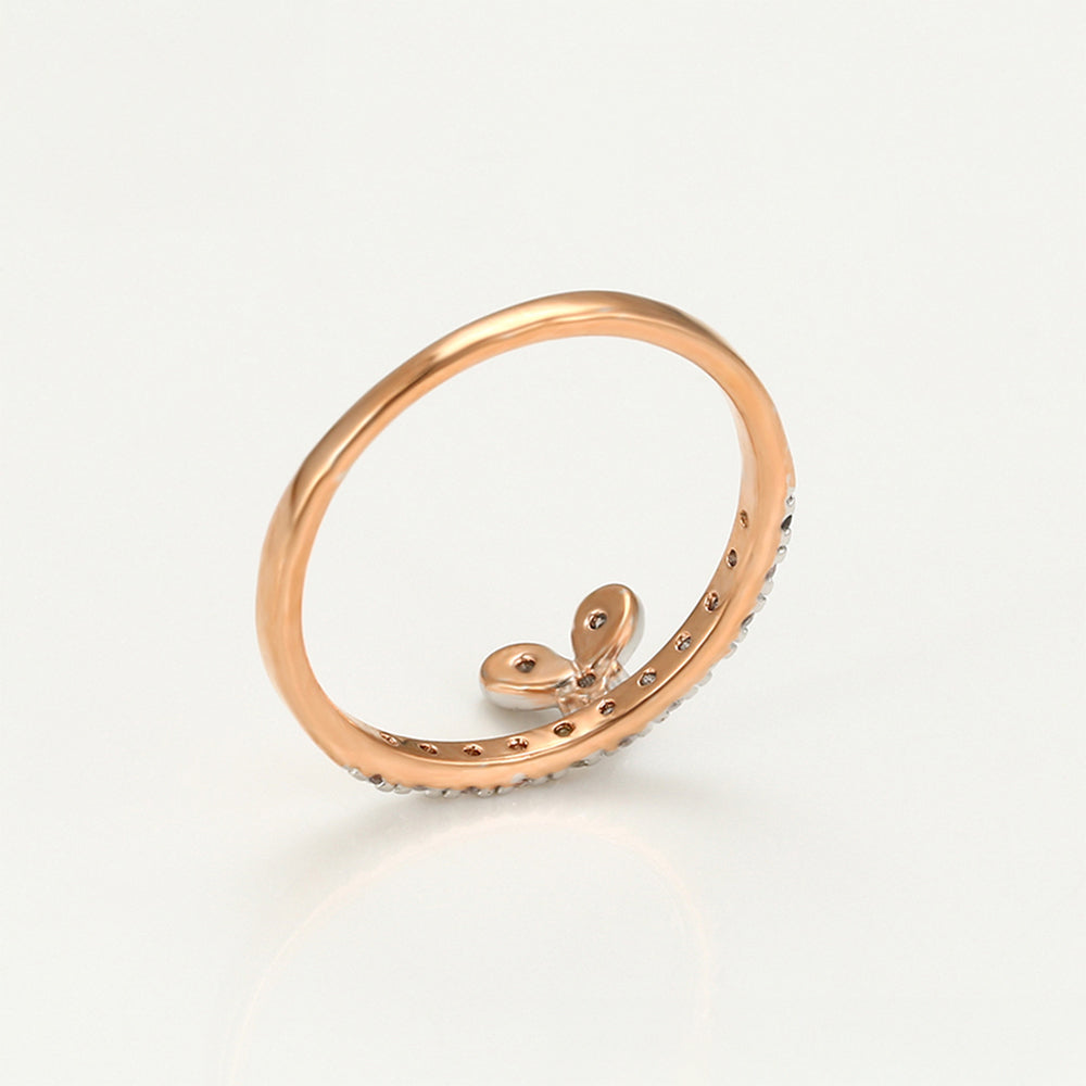 Ring aus goldplattierterr Legierung mit weißem Emporia® Kristall 7 