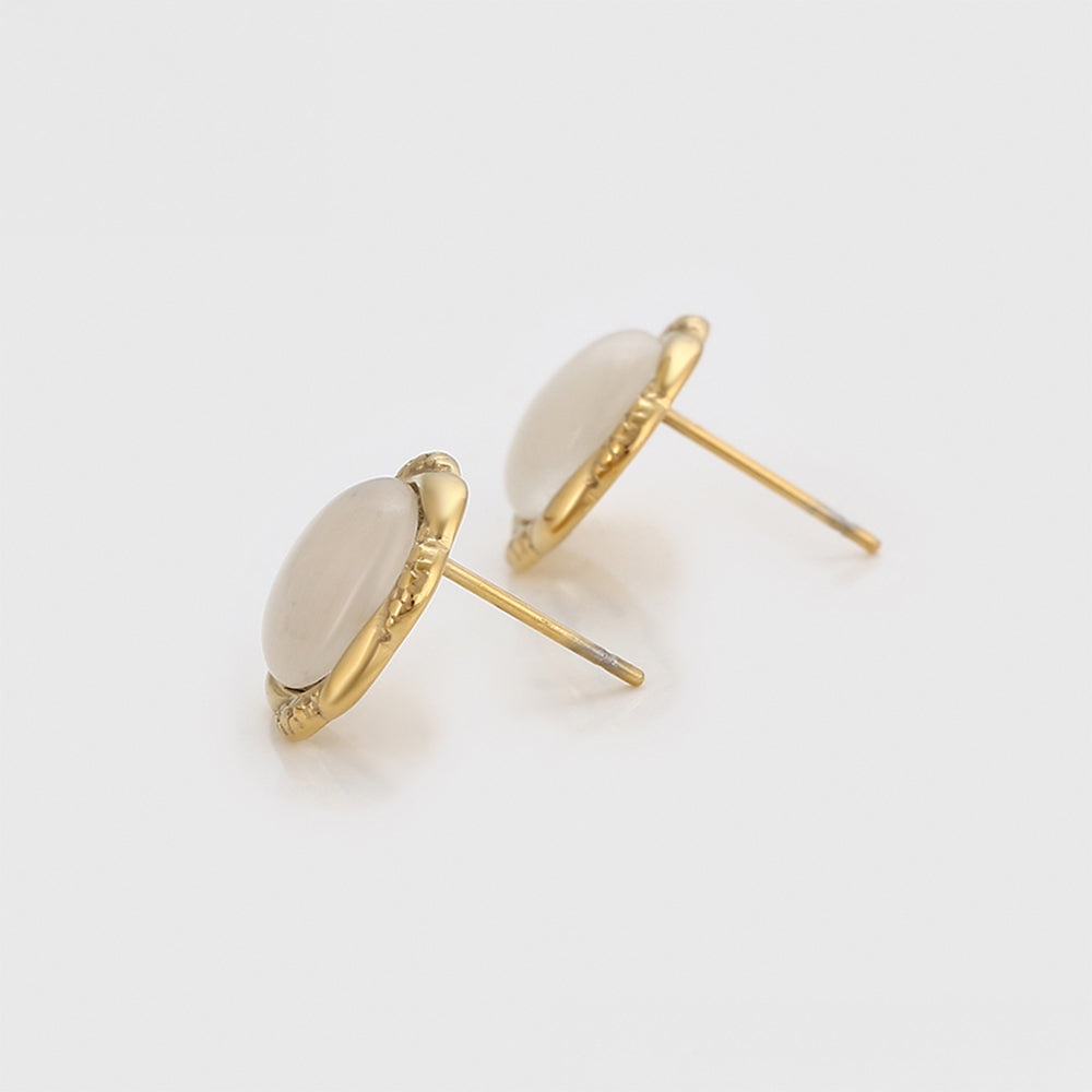 Ohrringe aus goldplattierter Legierung mit weißem Emporia® Kristall 3 