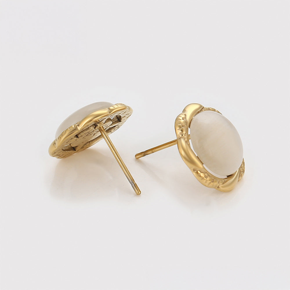 Ohrringe aus goldplattierter Legierung mit weißem Emporia® Kristall