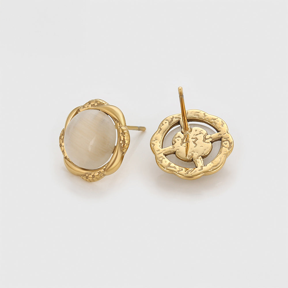Ohrringe aus goldplattierter Legierung mit weißem Emporia® Kristall 7 