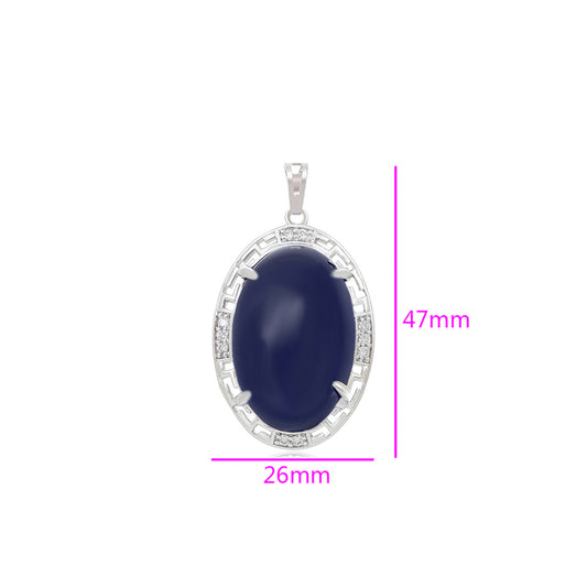 Anhänger aus goldplattierterr Legierung mit blauem Emporia®-Kristall und weißem Emporia® Kristall