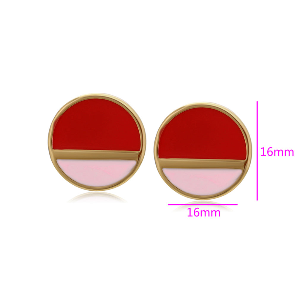 Ohrringe aus goldplattierter Legierung mit rotem Emporia®-Kristall und rosafarbenem Emporia® Kristall