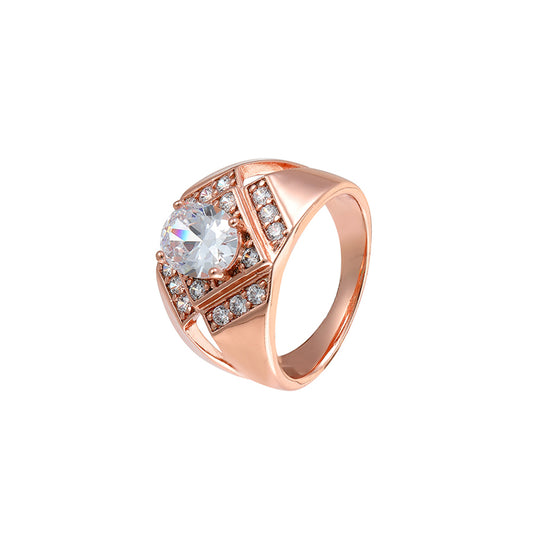 Ring aus goldplattierterr Legierung mit weißem Emporia® Kristall