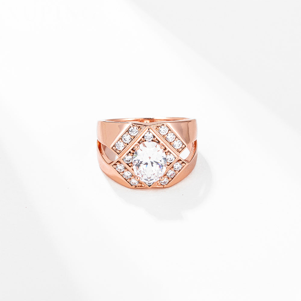 Ring aus goldplattierterr Legierung mit weißem Emporia® Kristall 4 