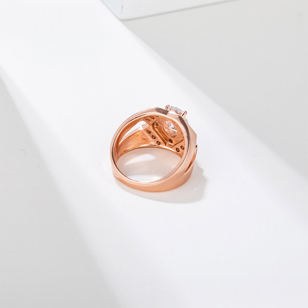Ring aus goldplattierterr Legierung mit weißem Emporia® Kristall 5 