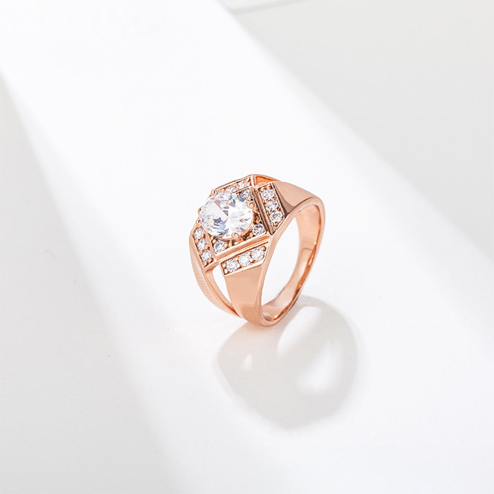 Ring aus goldplattierterr Legierung mit weißem Emporia® Kristall 1 