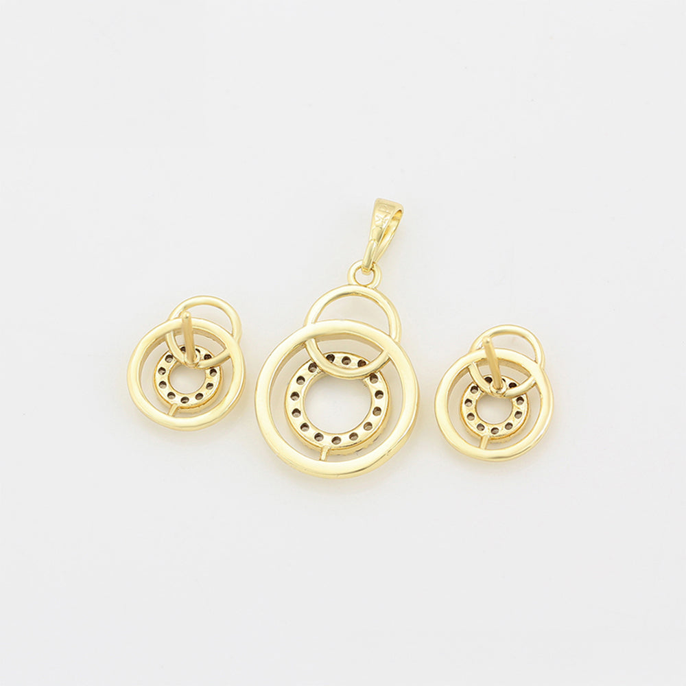 Schmuckgarnitur aus aus goldplattierter Legierung mit weißem Emporia® Kristall 3 