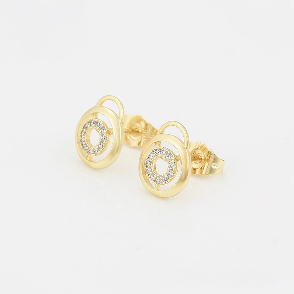 Schmuckgarnitur aus aus goldplattierter Legierung mit weißem Emporia® Kristall