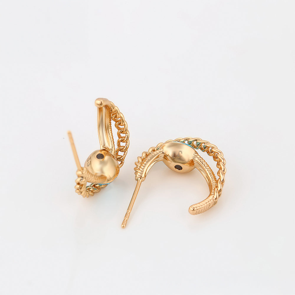 Ohrringe aus goldplattierter Legierung mit blauem Emporia®-Kristall