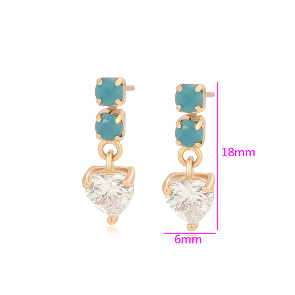 Ohrringe aus goldplattierter Legierung mit grünem Emporia® Kristall und weißem Emporia® Kristall