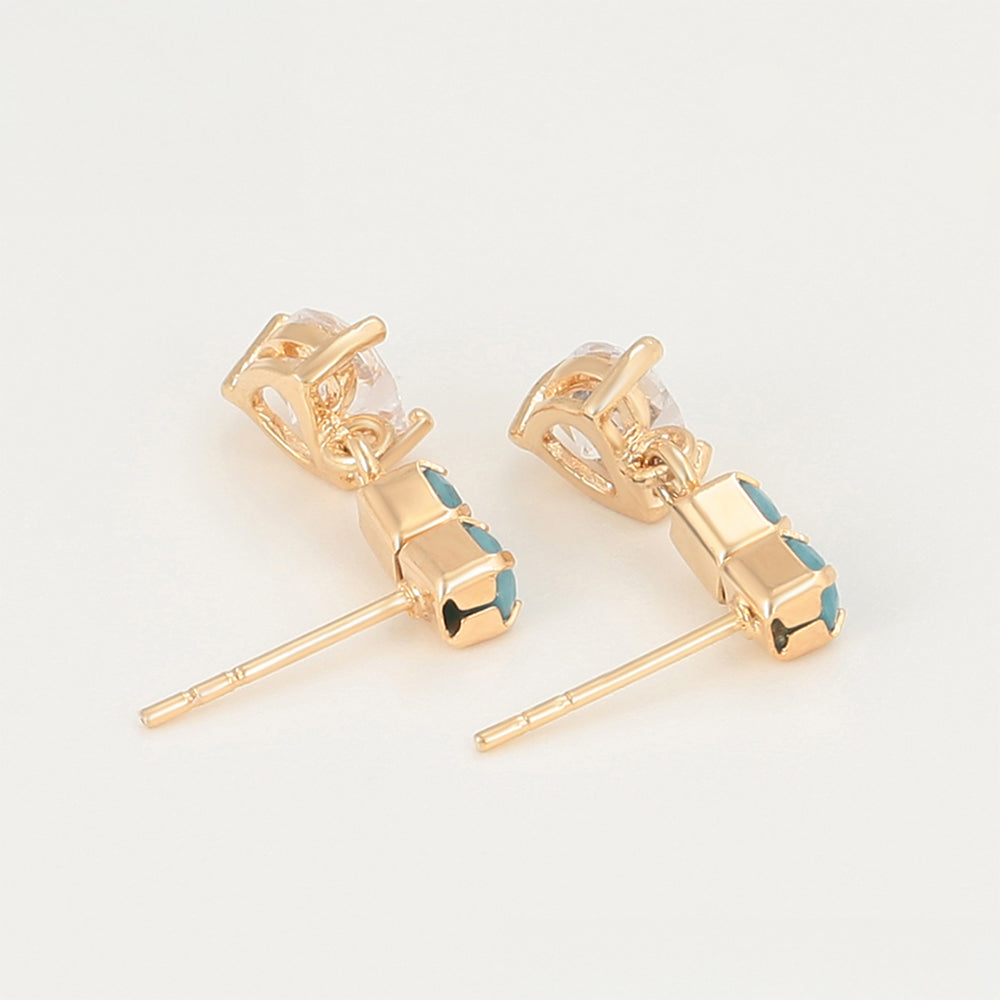 Ohrringe aus goldplattierter Legierung mit grünem Emporia® Kristall und weißem Emporia® Kristall 6 