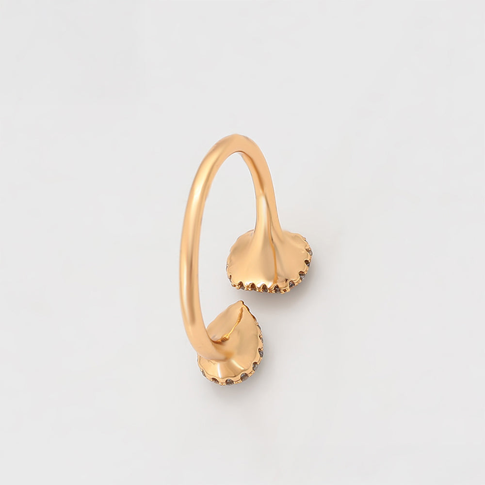 Ring aus goldplattierterr Legierung mit blauem Emporia®-Kristall und weißem Emporia® Kristall 5 
