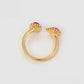 Ring aus goldplattierterr Legierung mit rotem Emporia®-Kristall und weißem Emporia® Kristall