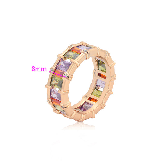 Ring aus goldplattierterr Legierung mit purpurfarbenem Emporia® Kristall und rosafarbenem Emporia® Kristall