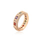 Ring aus goldplattierterr Legierung mit rotem Emporia®-Kristall und purpurfarbenem Emporia® Kristall