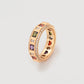 Ring aus goldplattierterr Legierung mit rotem Emporia®-Kristall und purpurfarbenem Emporia® Kristall