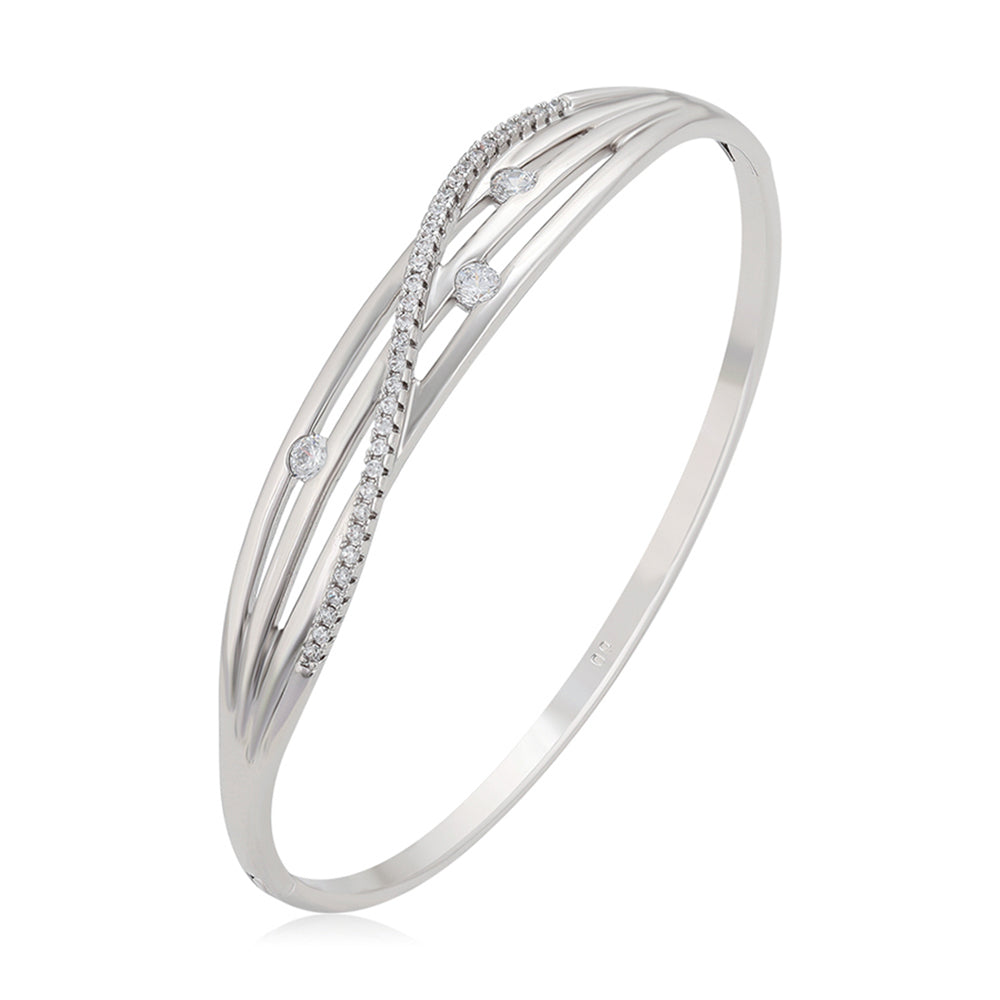 Armband aus goldplattiertesr Legierung mit weißem Emporia® Kristall