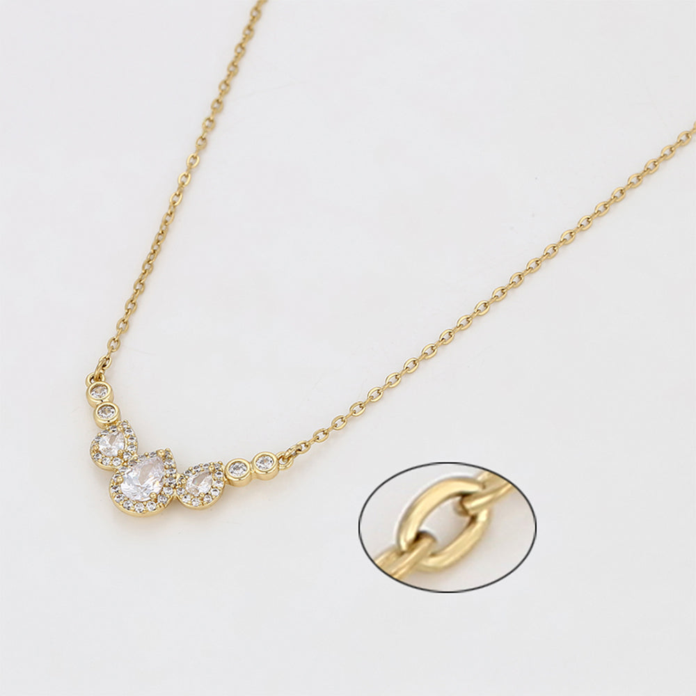 Halskette aus goldplattierter Legierung mit weißem Emporia® Kristall 1 