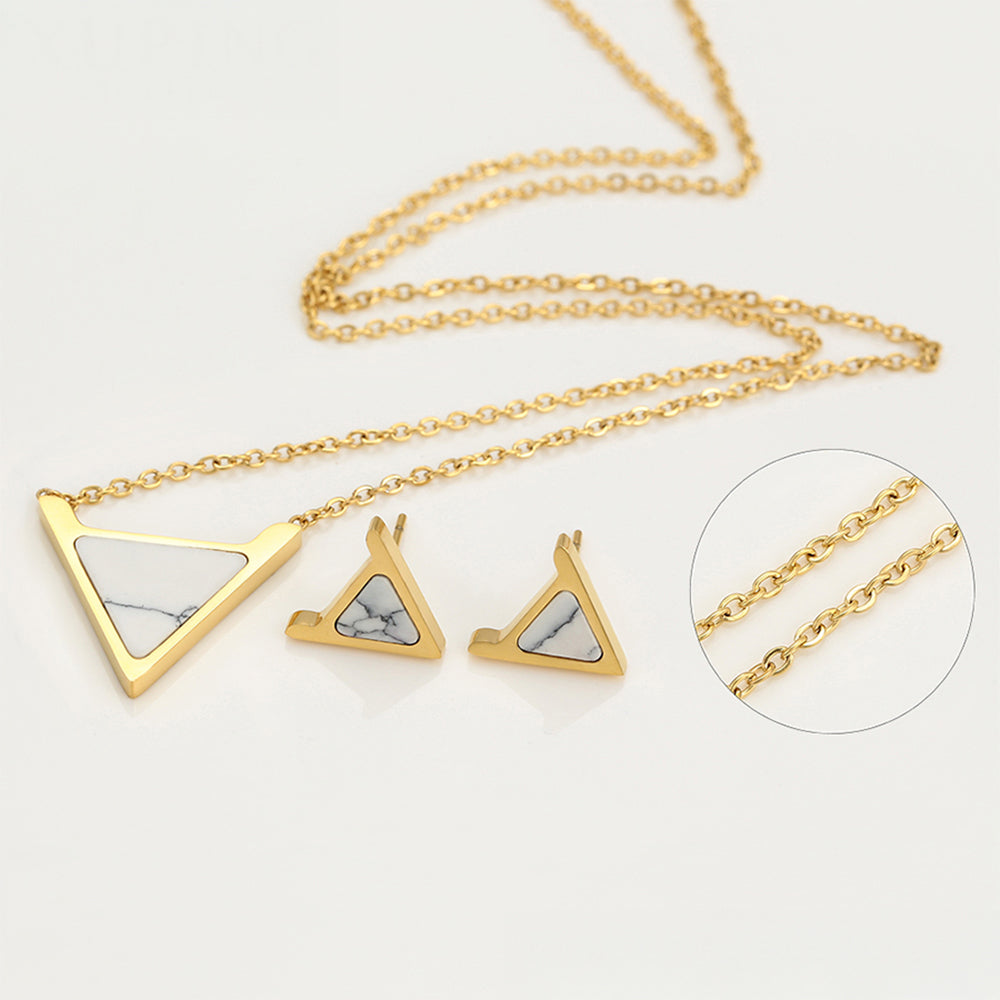 Schmuckgarnitur aus aus goldplattierter Legierung mit weißem Emporia® Kristall 1 